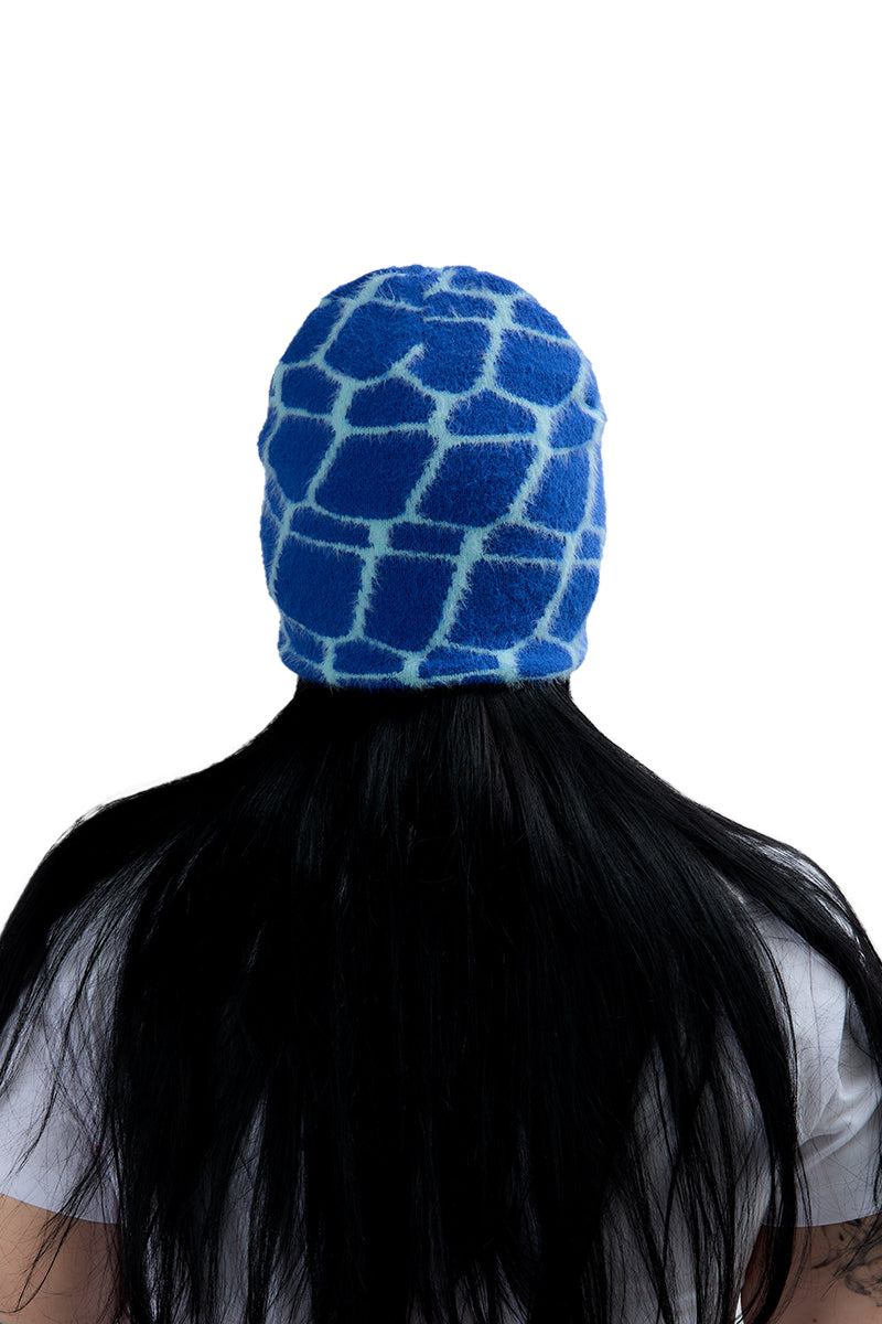 Blue Fuzzy Beanie