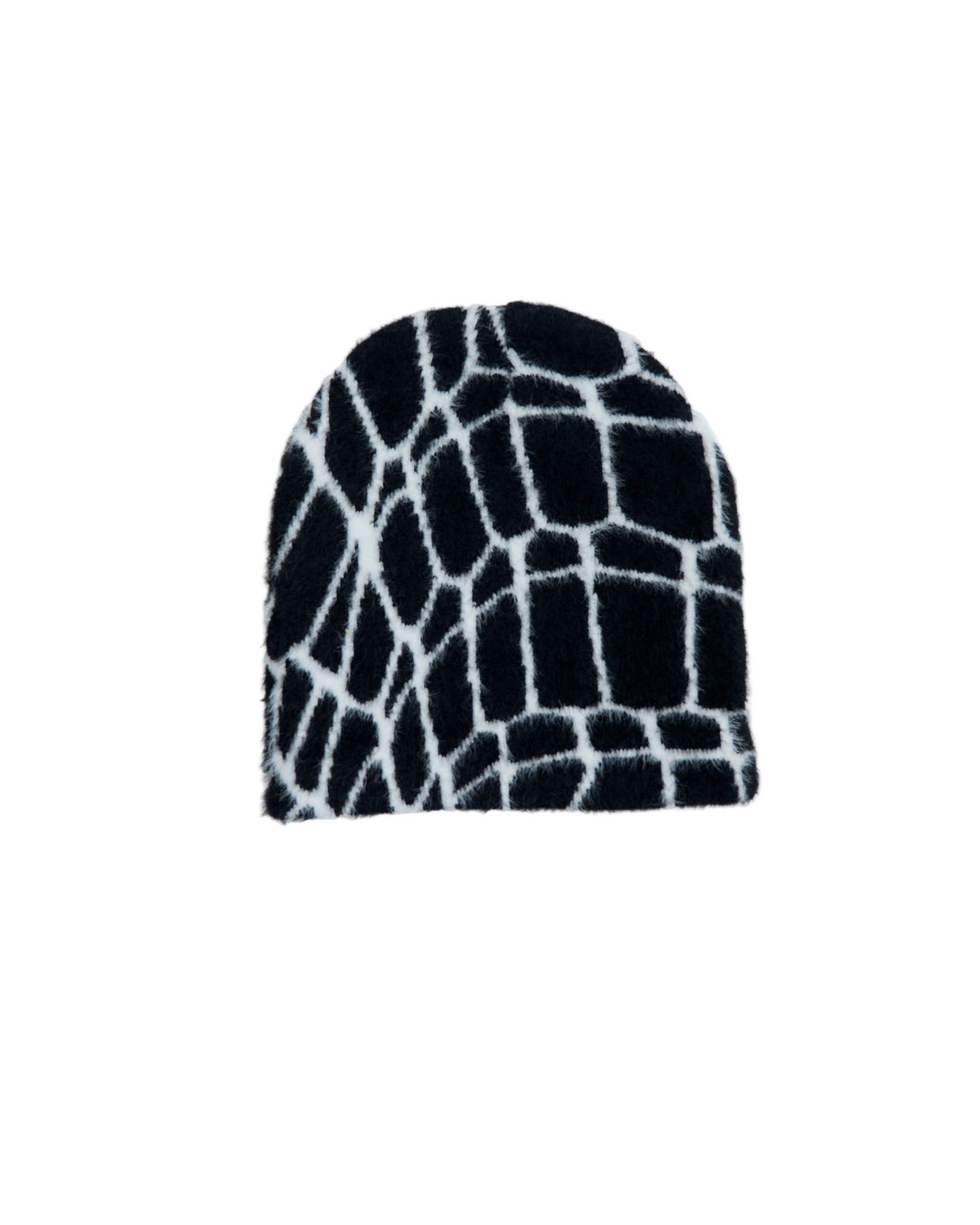Black + White Fuzzy Beanie