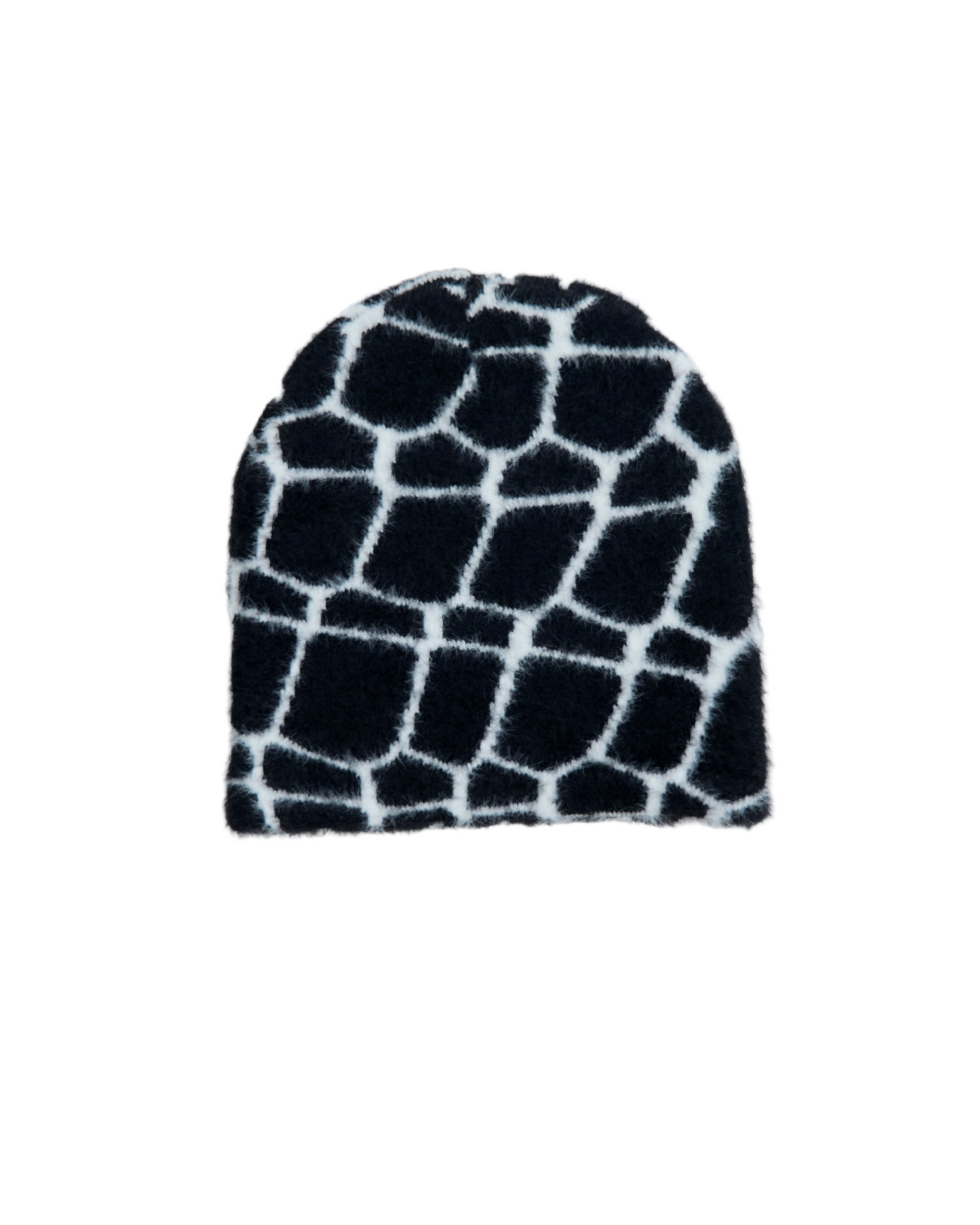 Black + White Fuzzy Beanie